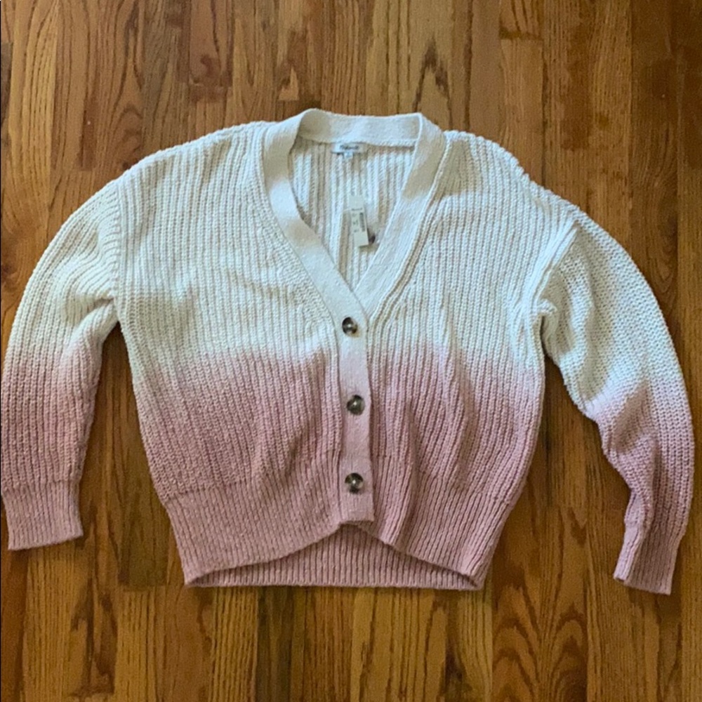 Madewell dip-dye courtland cardigan sweater